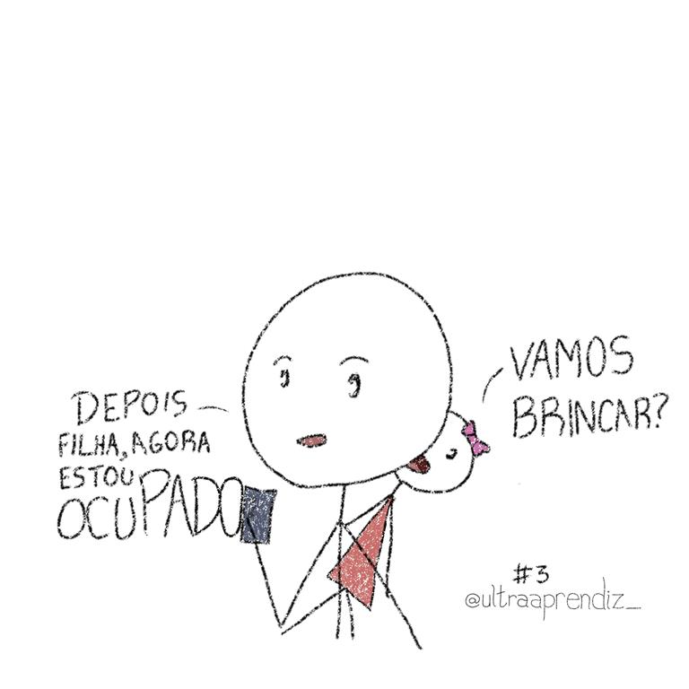 👉 O verdadeiro valor do tempo: como parar de desperdiçar a vida antes que seja tarde demais stick falando que está ocupado demais para brincar com sua filha, estando ele a mexer no celular