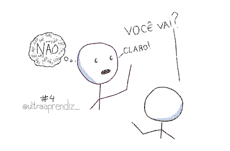 Pessoa dizendo que vai, mesmo pensando em não ir