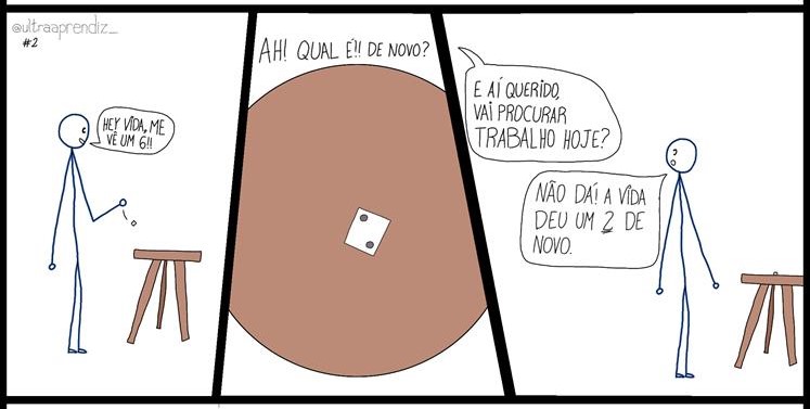 Stick jogando dados para a vida, decepcionado que consegue apenas resultado 2