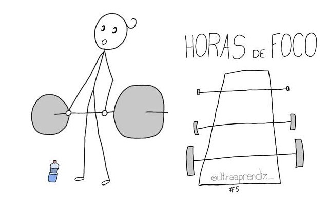 stick treinado com pesos de "horas de foco" para aumentar resistência